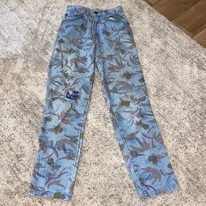 Vintage Cap Ferrat tropical printed jeans